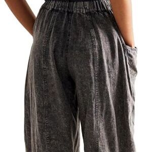 NWOT Free People High Road Pull-On Barrel Pants Linen Blend  small, dried basil